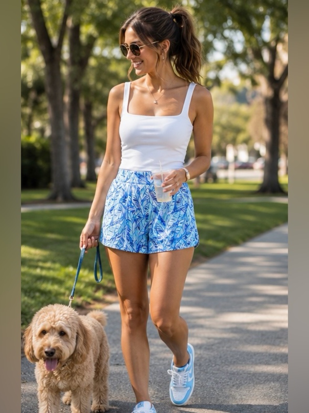 Lilly Pulitzer Blue Tropical Print Shorts | Size 12 | EEUC | SFH | Stretchy